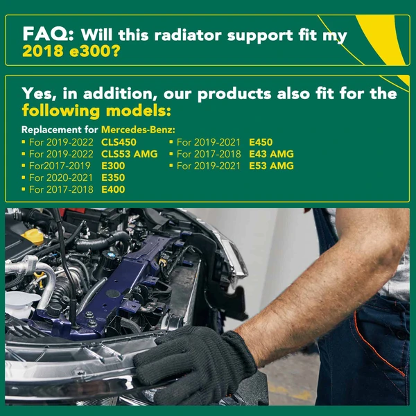 Front Upper Side Radiator Support Assembly for 2019-2022 Mercedes-Benz CLS450