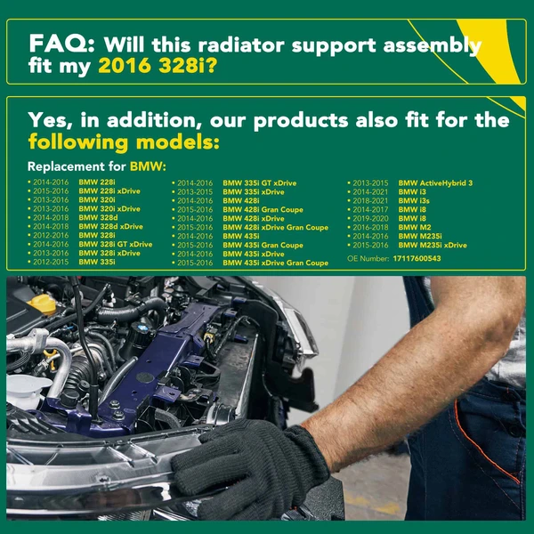 Upper Radiator Support Assembly for 2014-2021 BMW i3