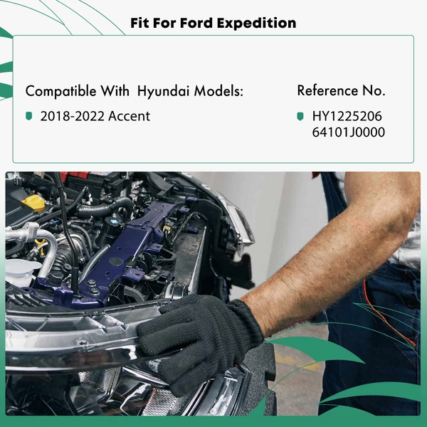 Front Radiator Support Assembly for Hyundai Accent 2018-2022 L4 1.6L Bolt in