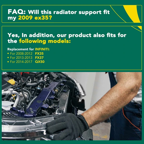 Radiator Support Assembly for INFINITI EX35 2008-2012 EX37 2013 QX50 3.7L 3.5L