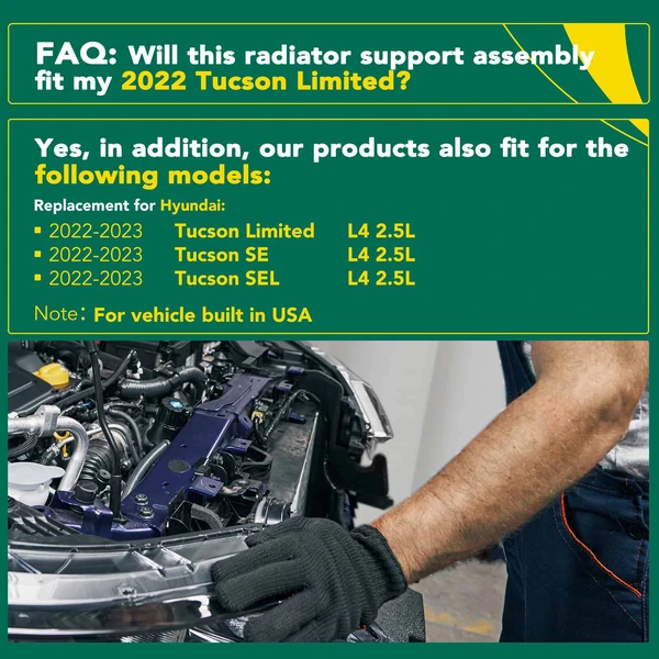 Front Radiator Support Assembly for Hyundai Tucson 2022-2023 L4 2.5L