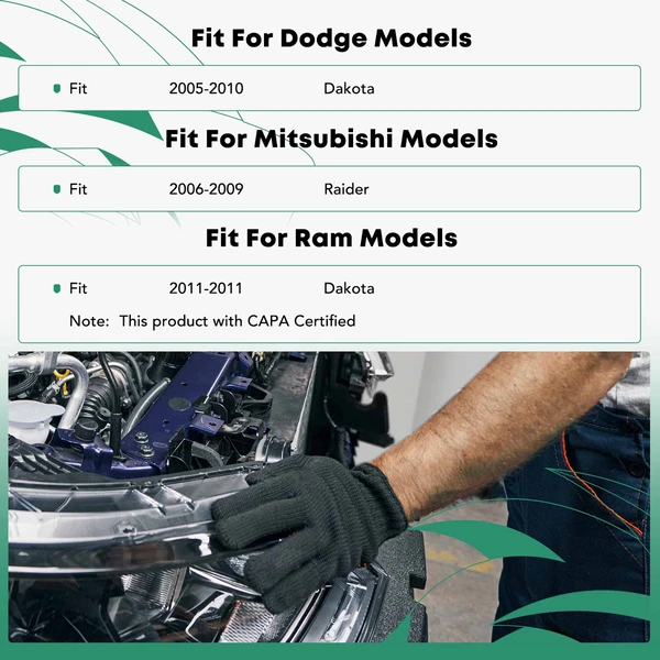 Lower Radiator Support Tie Bar with CAPA for Dodge Ram Dakota Mitsubishi Raider