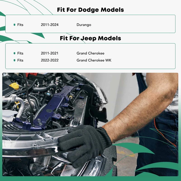 2 Pcs Driver & Passenger Radiator Support Crossmember Brace for 2011-2024 Dodge Durango