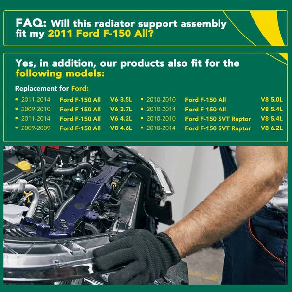 Upper Radiator Support Assembly for 2009-2014 Ford F-150