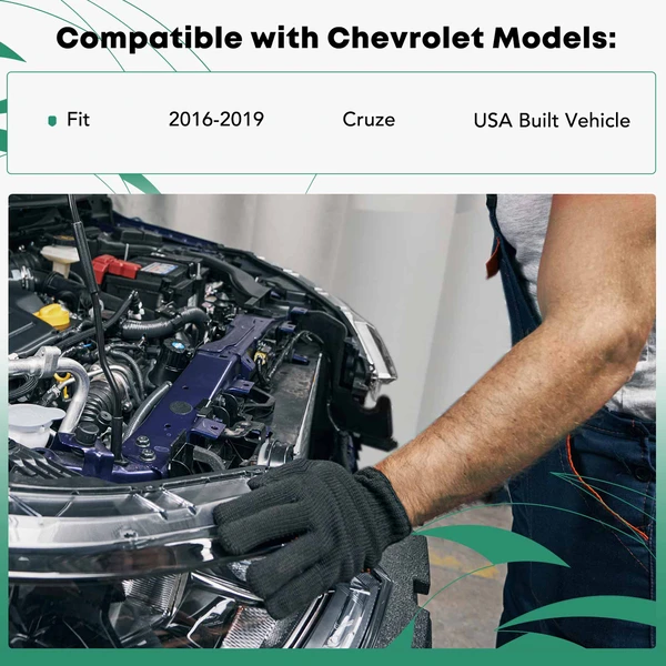 Passenger Upper Tie Bar Steel Radiator Support for Chevy Cruze 2016-2019 Sedan