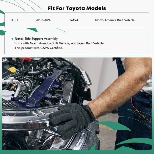 Driver Radiator Support Assembly with CAPA for Toyota RAV4 2019-2024