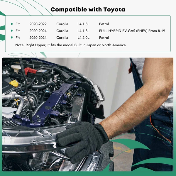 Passenger Upper Radiator Support Tie Bar for 2020-2024 Toyota Corolla