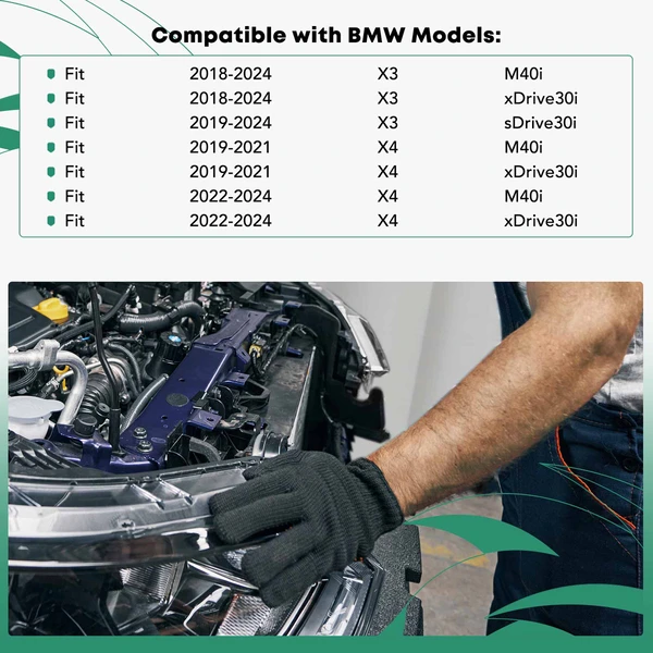 Center Aluminum Radiator Support Bracket for BMW G01 X3 2018-2024 G02 X4 2019-2024