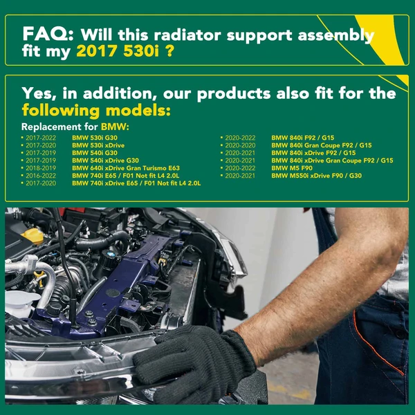 Upper Radiator Support Assembly for 2020 BMW 840i Gran Coupe