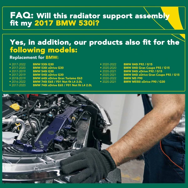 Lower Radiator Support Assembly for 2020 BMW 840i Gran Coupe