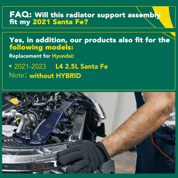 Radiator Support Assembly for Hyundai Santa Fe 2021-2023 L4 2.5L