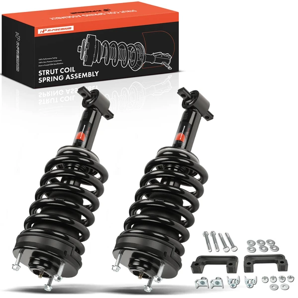 2007-2013 GMC Sierra 1500 2-Pc Complete Strut & Coil Spring Assembly Front Driver & Passenger A-Premium APSA2587