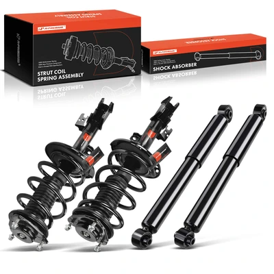 4 Pcs Front & Rear Complete Strut & Coil Spring Assembly