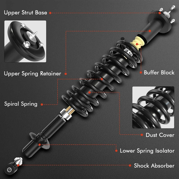 2-Pc Shock Absorber Rear Driver & Passenger A-Premium APSA2602