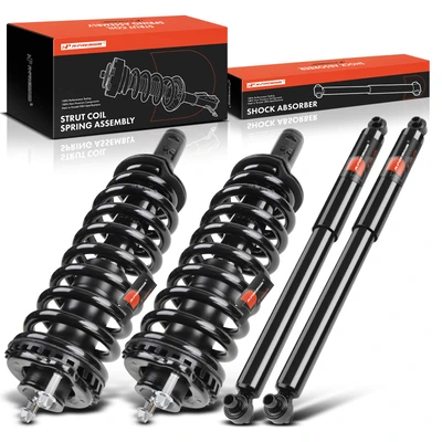 2 Pcs Front & Rear Complete Strut & Coil Spring Assembly