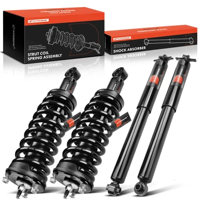 4 Pcs Front & Rear Complete Strut & Coil Spring Assembly