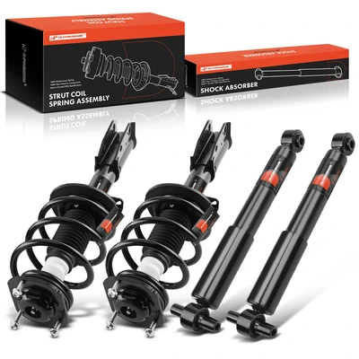 4 Pcs Front & Rear Complete Strut & Coil Spring Assembly