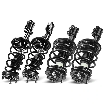4 Pcs Front & Rear Complete Strut & Coil Spring Assembly