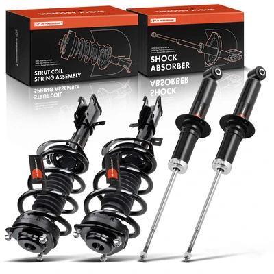 4 Pcs Front & Rear Complete Strut & Coil Spring Assembly