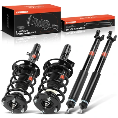 4 Pcs Front & Rear Complete Strut & Coil Spring Assembly