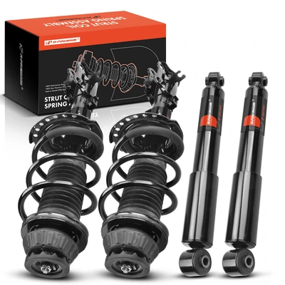 4 Pcs Front & Rear Complete Strut & Coil Spring Assembly