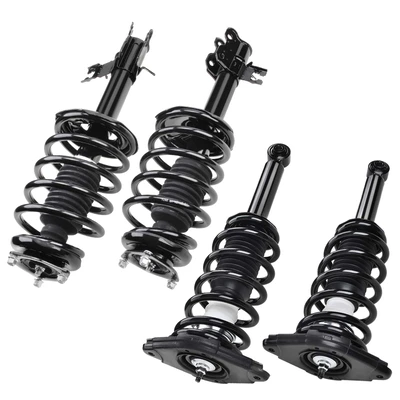 4 Pcs Front & Rear Complete Strut & Coil Spring Assembly