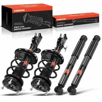 4 Pcs Front & Rear Complete Strut & Coil Spring Assembly