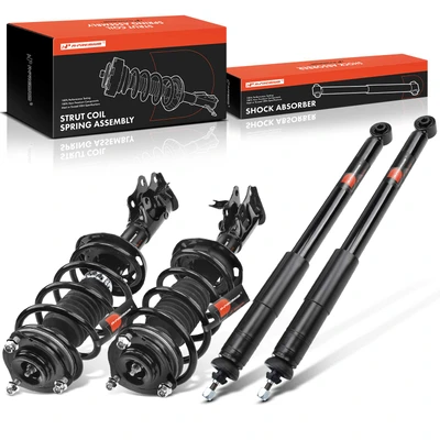 4 Pcs Front & Rear Complete Strut & Coil Spring Assembly
