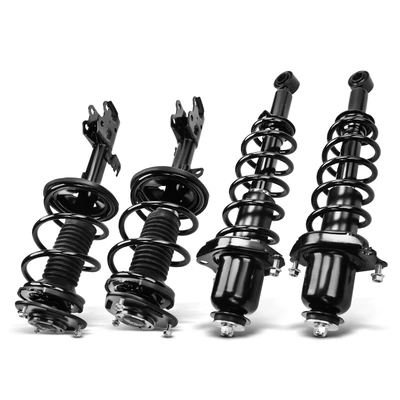 4 Pcs Front & Rear Complete Strut & Coil Spring Assembly