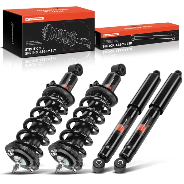 4-Pc Complete Strut + Coil Spring, Front & Rear, A-Premium APSA0605