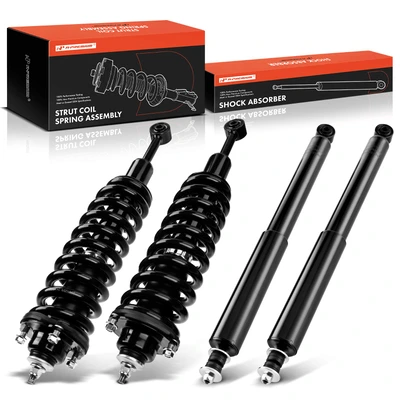 4 Pcs Front & Rear Complete Strut & Coil Spring Assembly