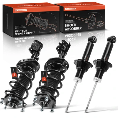 4 Pcs Front & Rear Complete Strut & Coil Spring Assembly