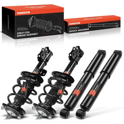 4 Pcs Front & Rear Complete Strut & Coil Spring Assembly