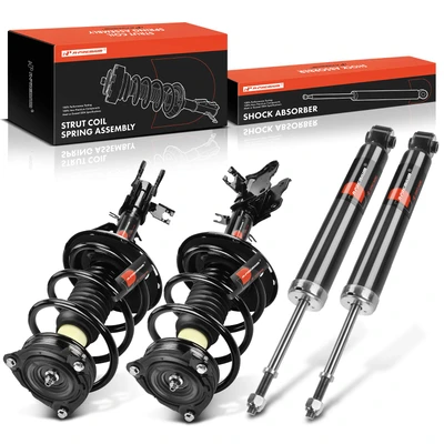 4 Pcs Front & Rear Complete Strut & Coil Spring Assembly