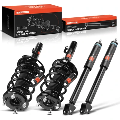 4 Pcs Front & Rear Complete Strut & Coil Spring Assembly