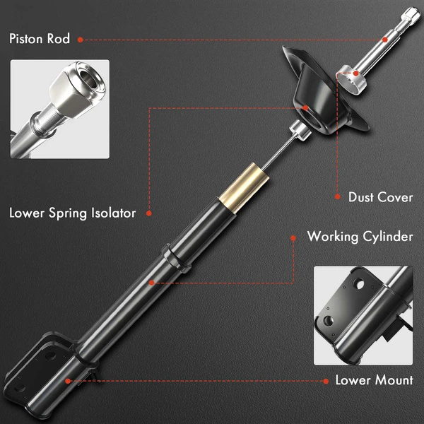 2-Pc Complete Strut, Front Driver & Passenger, A-Premium APSA2199