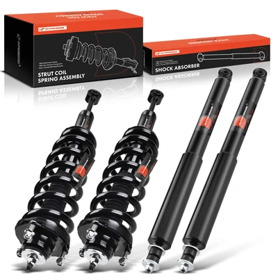 4 Pcs Front & Rear Complete Strut & Coil Spring Assembly