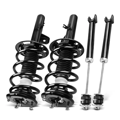4 Pcs Front & Rear Complete Strut & Coil Spring Assembly
