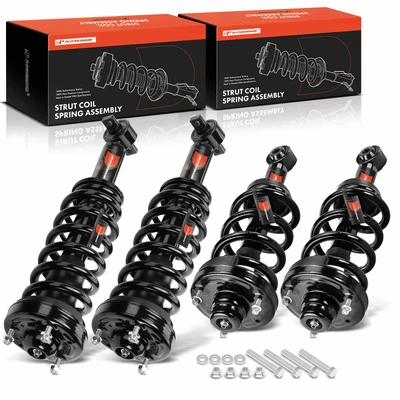 4 Pcs Front & Rear Complete Strut & Coil Spring Assembly