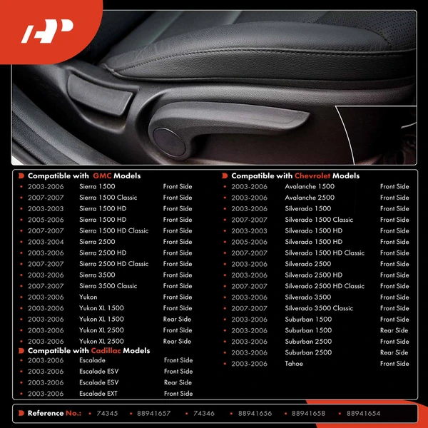 2 Pcs Seat Adjustment Handle for Chevy Silverado 1500 03-06 Cadillac GMC