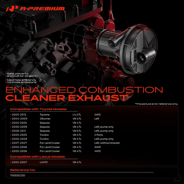 Secondary Air Injection Pump for Toyota Tacoma 05-15 2.7L 4 Cylinder 176000C020