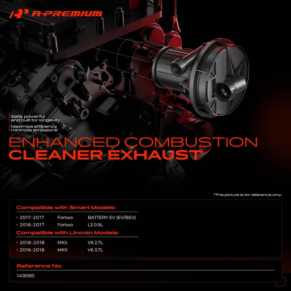 Secondary Air Injection Pump with Bushing for Smart Fortwo 2016 2017 0.9L Electric