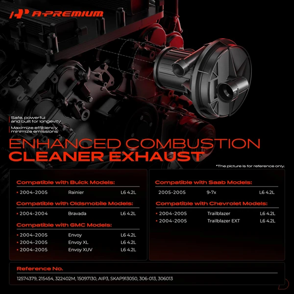 Secondary Air Injection Pump for Chevrolet Trailblazer GMC Envoy Buick Olds Saab