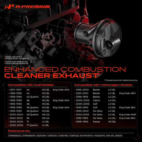 Secondary Air Injection Pump for Volkswagen Jetta Passat Golf Beetle Audi A4 A6