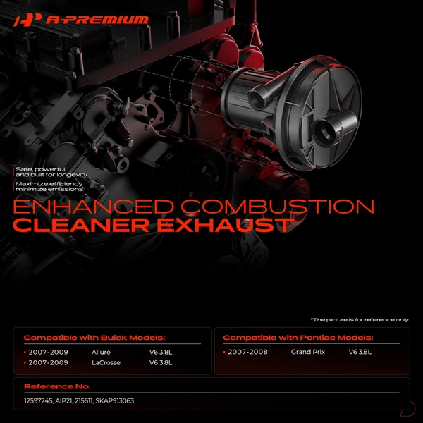 Secondary Air Injection Pump for Buick Allure LaCrosse 07-09 Pontiac Grand Prix