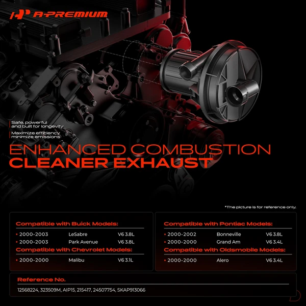 Secondary Air Injection Pump for Chevy Malibu Buick LeSabre Oldsmobile Pontiac