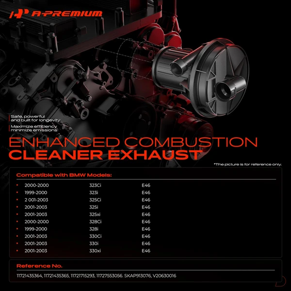 Secondary Air Injection Pump with Mount for BMW E46 323Ci 325i 328i 330Ci 330xi