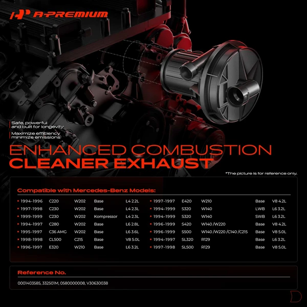 Secondary Air Injection Pump for Mercedes-Benz W202 C220 C280 W210 E320 SL320