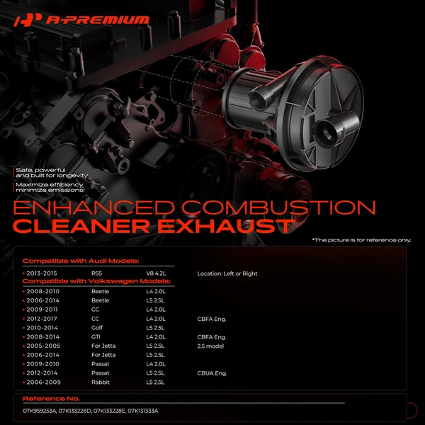 Secondary Air Injection Pump for Volkswagen Jetta Passat Golf Beetle CC Audi RS5