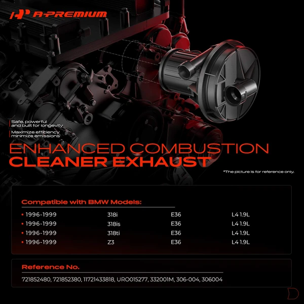 Secondary Air Injection Pump for BMW E36 318i 318is 318ti Z3 1996-1999 L4 1.9L